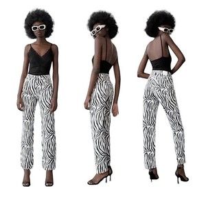 ZARA zebra print high rise jeans size 2
